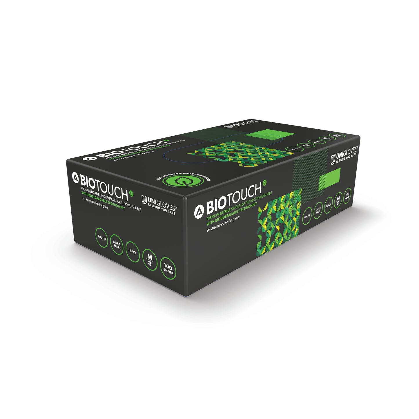 Biodegradable Nitrile Gloves Black- Case of 10