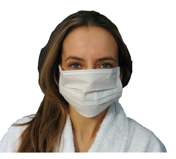 (Case of 50) Face Masks Earloop Pack 50 - White