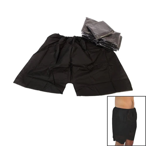 Disposable Mens Shorts Black Pk 10- Case 30