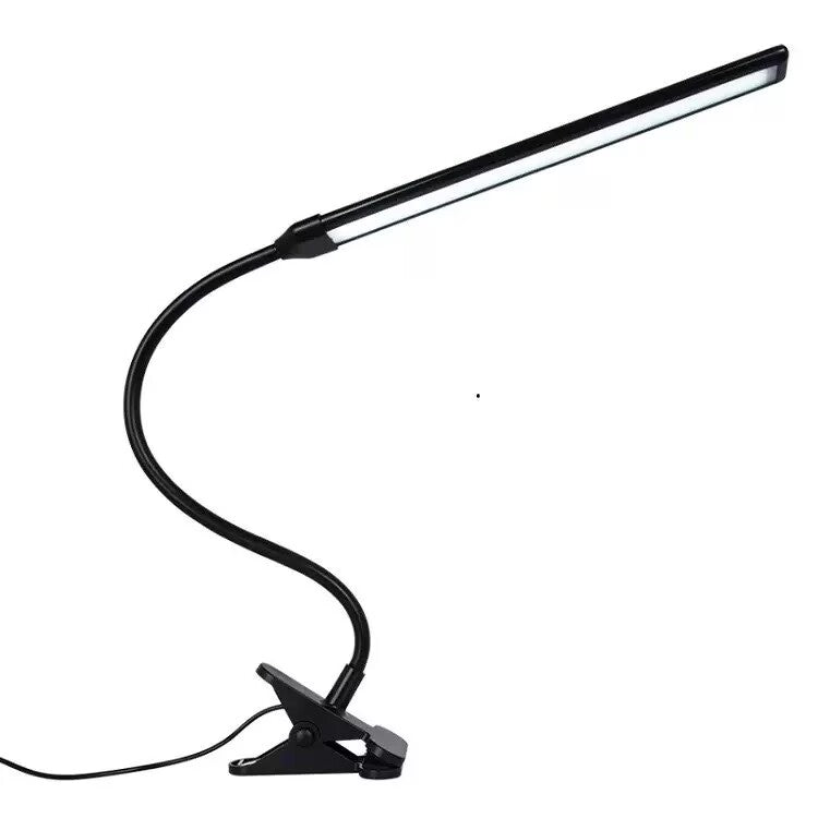 Clip-On LED Desk Lamp with Bionic Clamp - Black