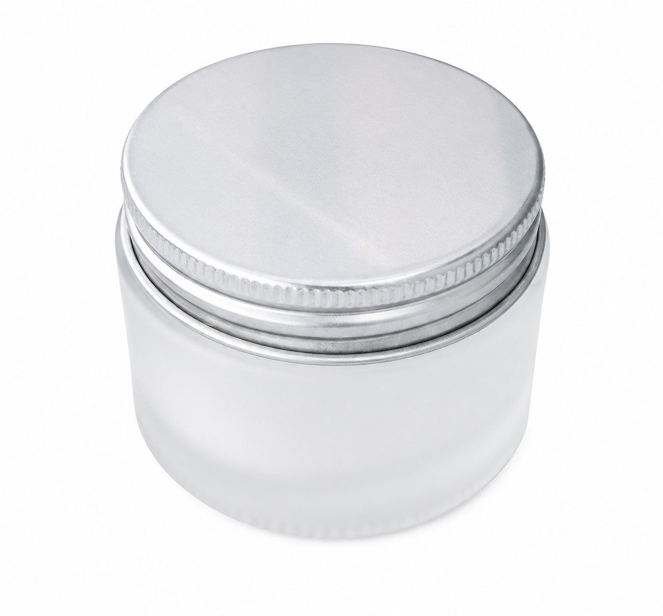 50ml Frosted Glass Jar with Aluminium Lid